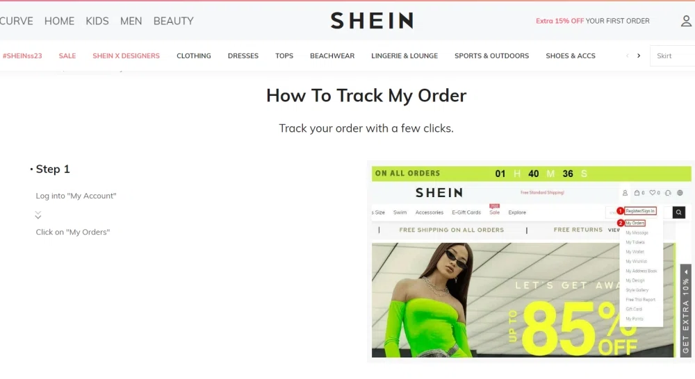 SHEIN Order & Package Tracking