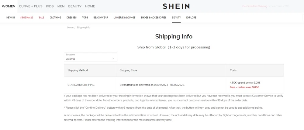 Does Shein EU offer free shipping? — Knoji