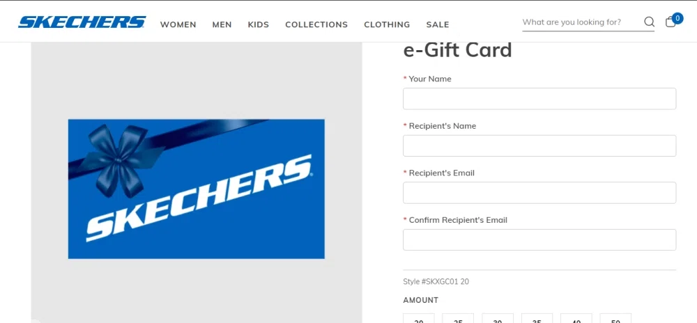 skechers gift card amount