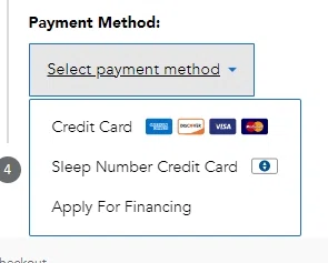 sleep number account payment