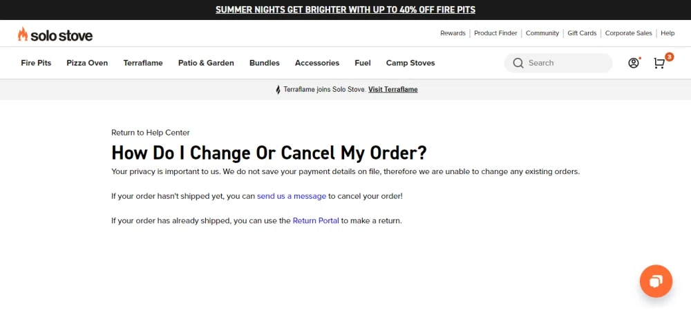 Solo Stove cancellation policy? Can I change my order? — Knoji