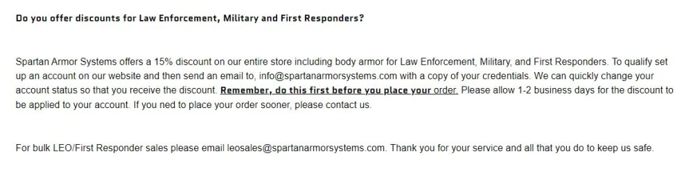 spartan body armor discount code