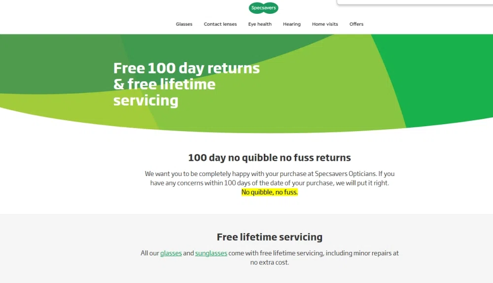 specsavers free repairs