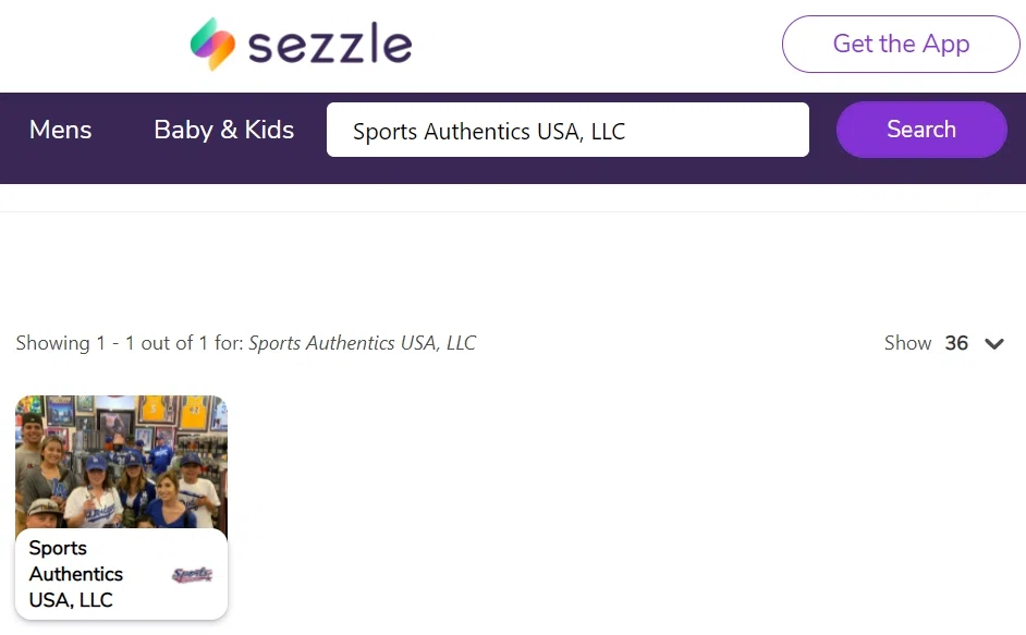 Does Sports Authentics USA support Sezzle financing Knoji