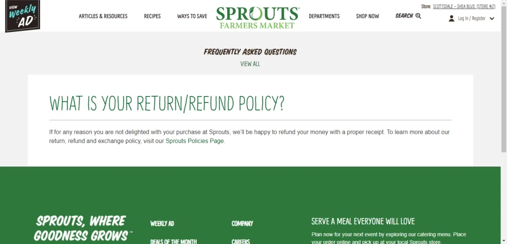 sprouts return policy