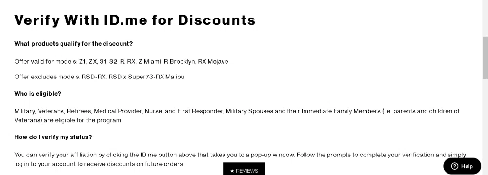 Super73 offer discounts to AARP members 