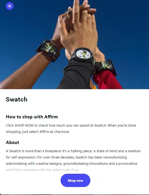 Does Swatch accept Affirm financing? — Knoji