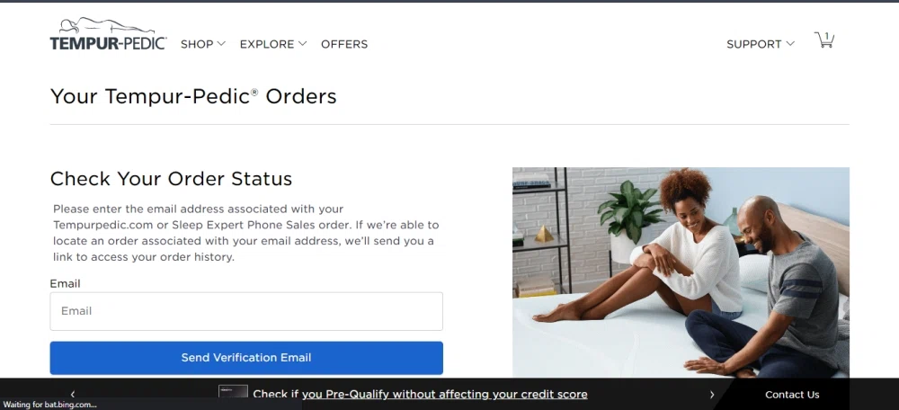 tempur pedic order tracking