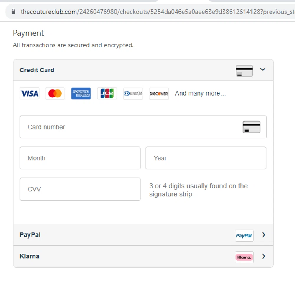 Does The Couture Club take debit cards? — Knoji