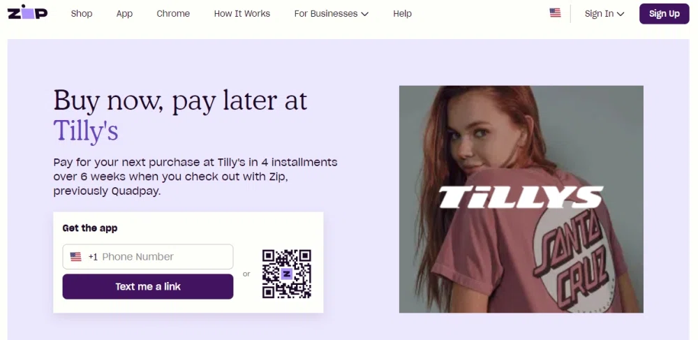 Sign Up & Shop With Zip, Previously Quadpay
