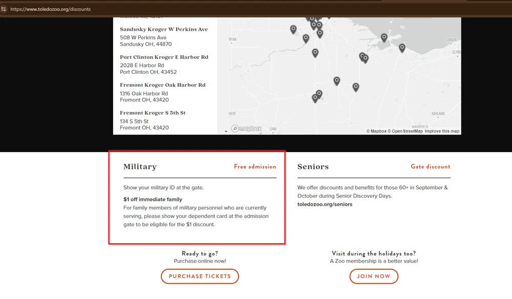 Toledo Zoo military discount? — Knoji