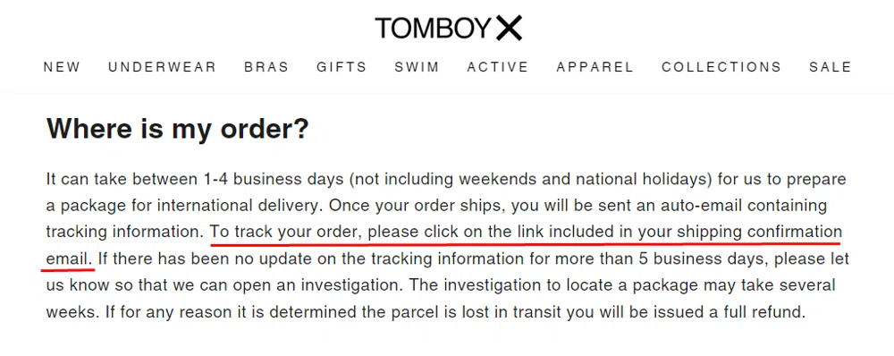 TomboyX track order? — Knoji