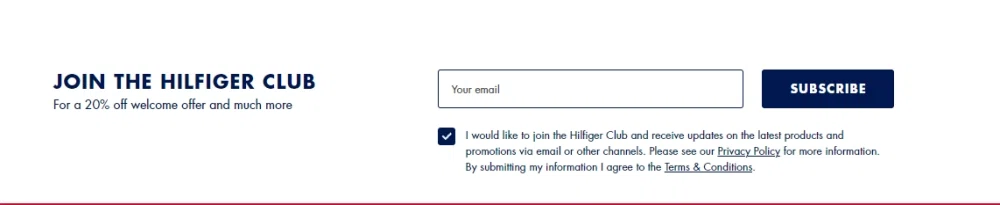 Does Tommy Hilfiger send you a coupon code when subscribe to their — Knoji