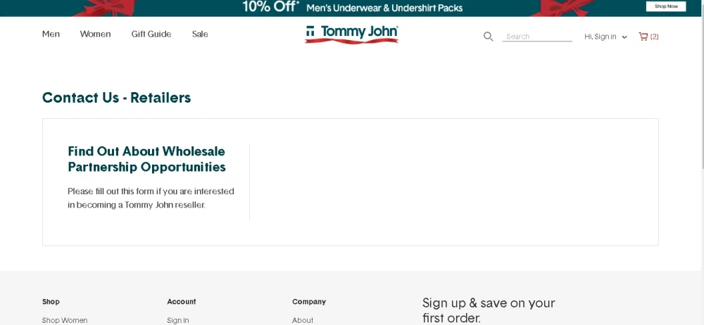 Tommy John wholesale account? — Knoji