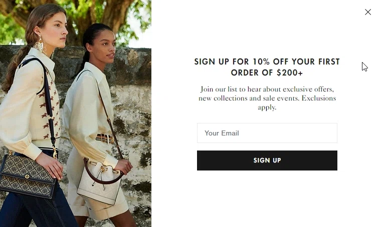 tory burch 10 off first order