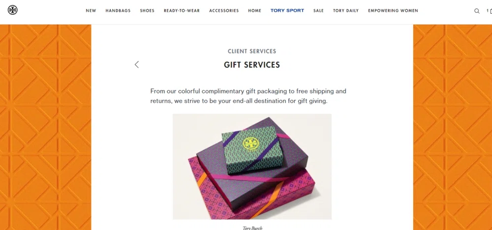 Does Tory Burch offer gift wrapping? — Knoji