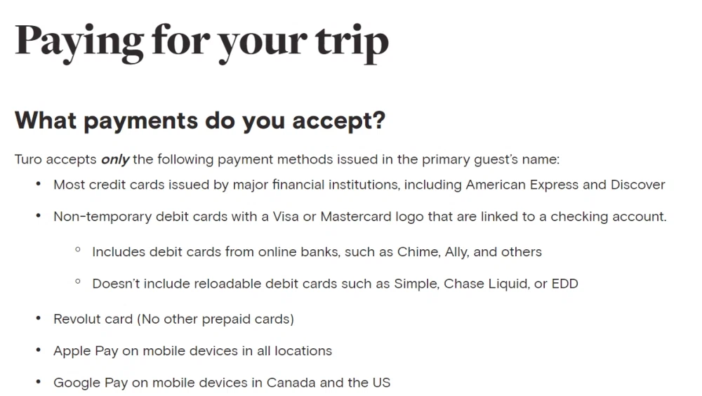 Does Turo accept gift cards or egift cards? — Knoji