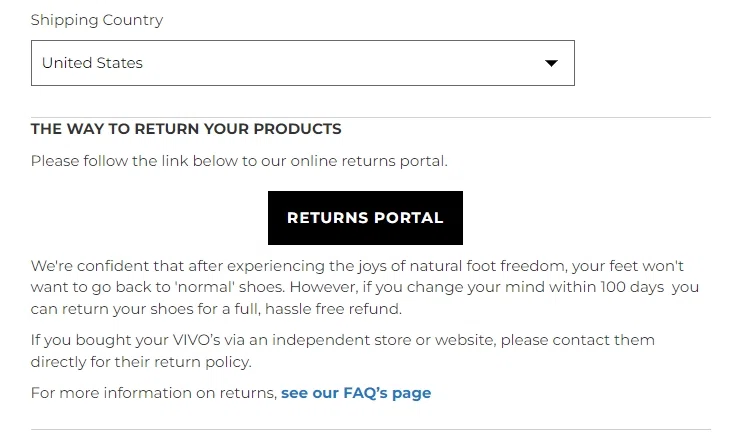 Vivobarefoot returns store