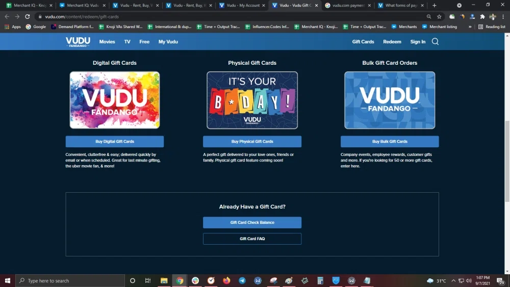 Does Vudu accept gift cards or egift cards? — Knoji