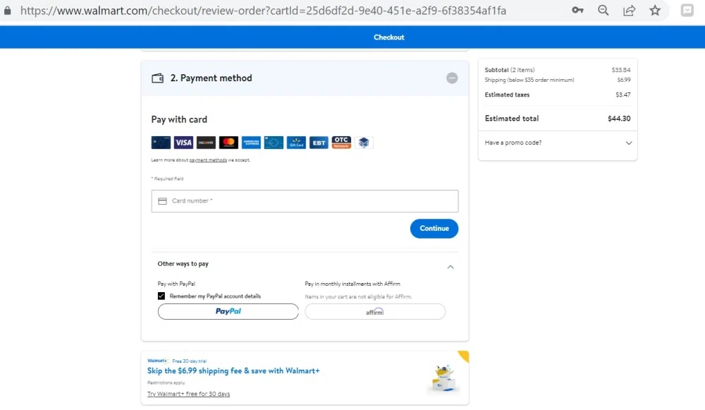 How to use Sezzle virtual card at Walmart 
