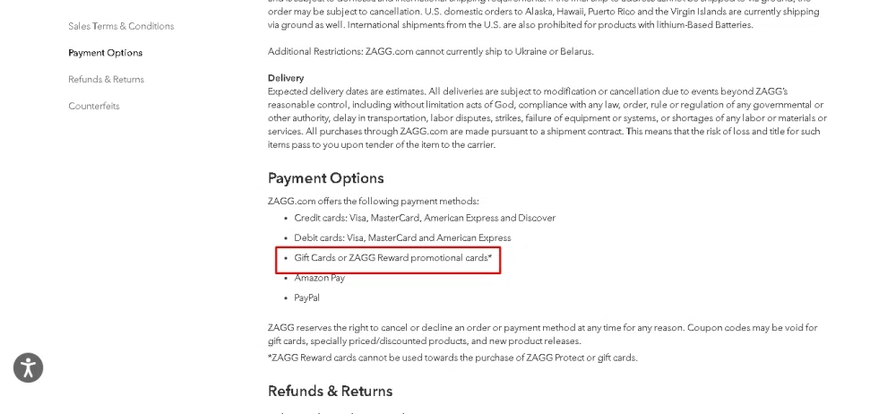 Does ZAGG offer gift cards? — Knoji