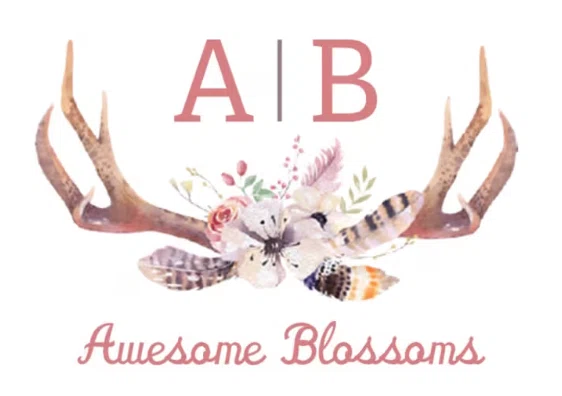Awesome Blossoms Floral Merchant Logo