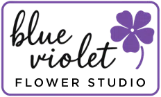 Blue Violet Flower Studio Merchant Logo