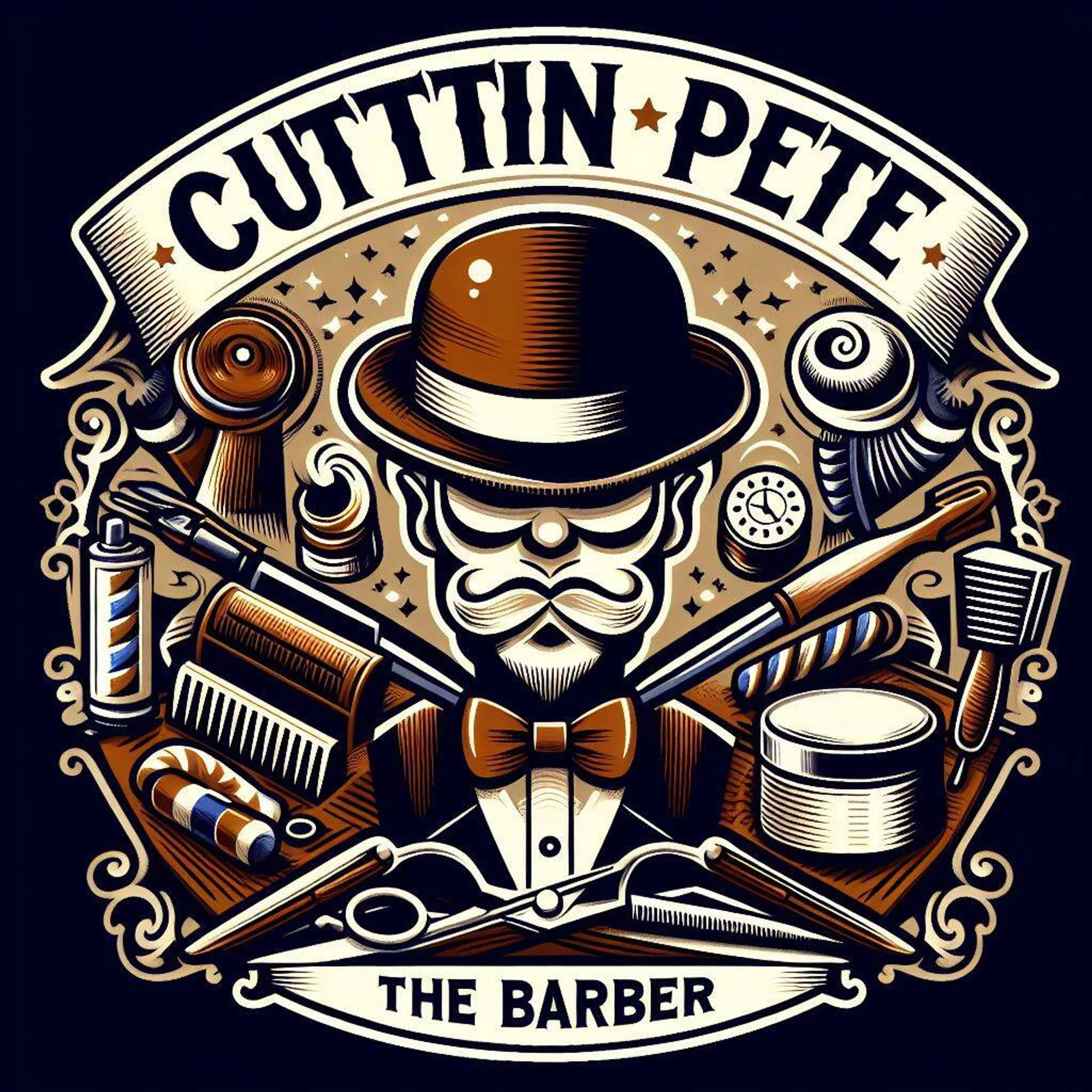 Cuttin Pete the Barber Merchant Logo