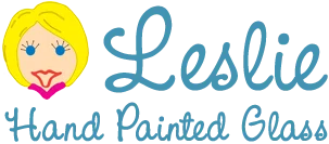 Leslie Hand Painted Glass Merchant Logo