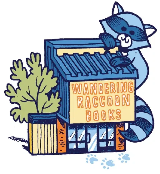 Wandering Raccoon Books Merchant Logo