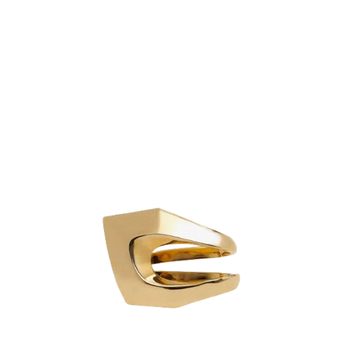 Alexander McQueen Women's Modernist Double Ring in Antique Gold