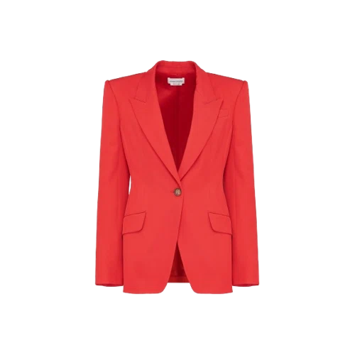 Alexander McQueen Women's Single-breasted Jacket in Lust Red