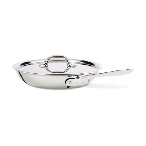 All-Clad D3 Stainless 3-ply Bonded Cookware, Fry Pan with lid, 10 inch