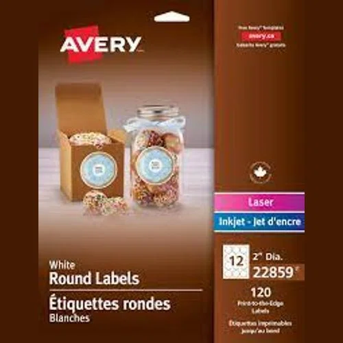 Avery 22859 Matte White Round Labels