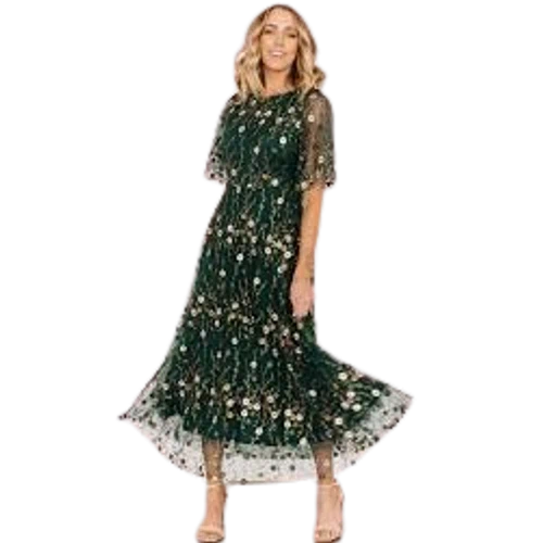 Baltic Born Arabella Embroidered Tulle Maxi Dress