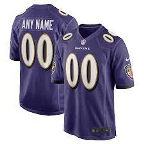 Baltimore Ravens Men's Nike Purple Custom Game Jersey