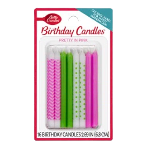 Betty Crocker Pretty In Pink Birthday Candles