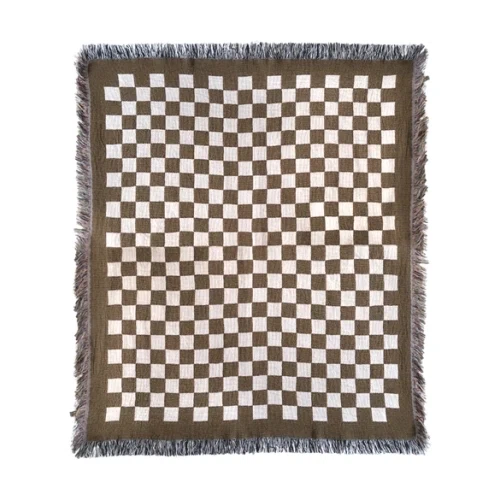 Bien Mal Check Throw Blanket