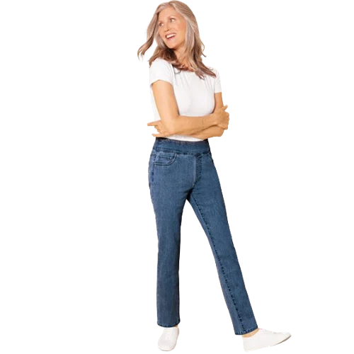 Blair DenimEase Flat-Waist Pull-On Jeans