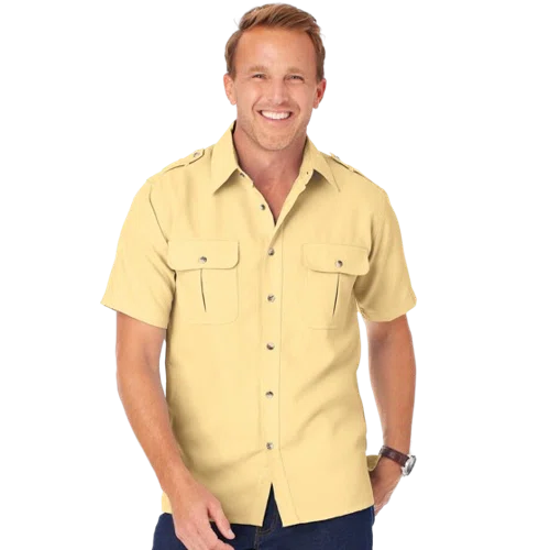 Blair Short-Sleeve Linen-Look Pilot Shirt