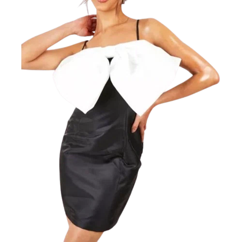 Boohoo Extreme Bow Structured Mini Dress