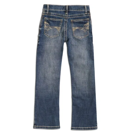 Cavenders Wrangler 20X Boys' Midland Medium Wash Slim Fit Stretch Vintage Boot Cut Jean 