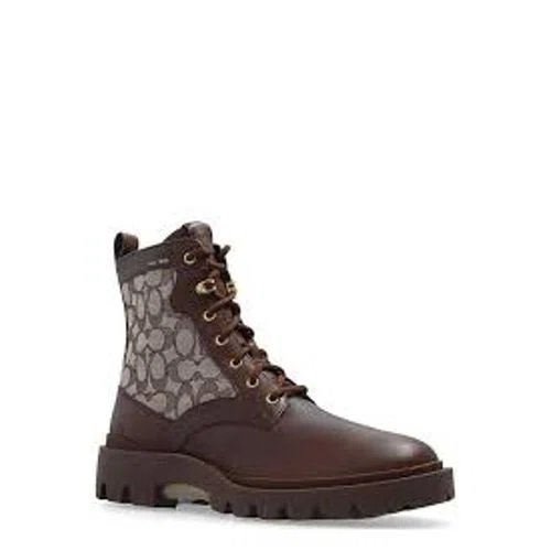 Coach Citysole Lace Up Boot In Signature Jacquard