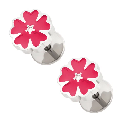ComfyEarrings Pink Enamel Flowers