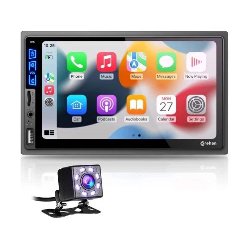 Corehan 7-Inch IPS Touch Screen Double Din Car Stereo with Bluetooth Carplay Android Auto