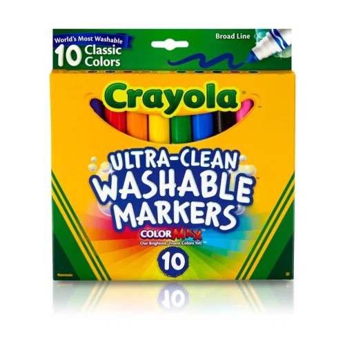 Crayola Ultra-Clean Markers Broad Line Classic Colors 10 Count