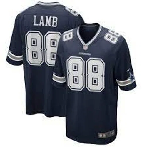 Dallas Cowboys Men's Nike CeeDee Lamb Navy Game Jersey