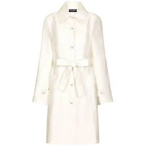 Dolce & Gabbana Belted Floral Jacquard Coat