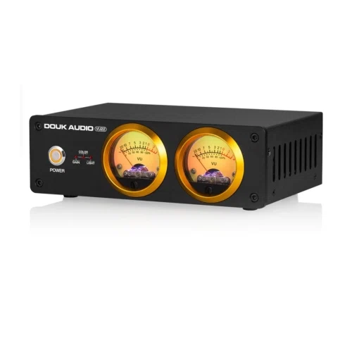 doukaudio VU22 Dual Analog VU Meter Display DB Panel MIC+LINE Sound Level Meter
