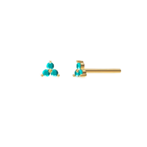 Doviana Blue Turquoise Trefoil Stud Earrings